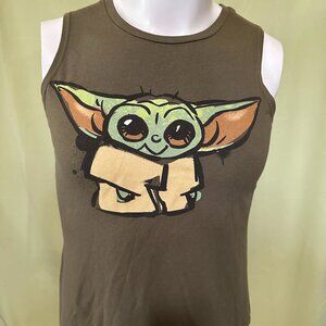 Grogu Baby Yoda Mandalorian Men's Green Tank Top Medium VFifthSun Cotton